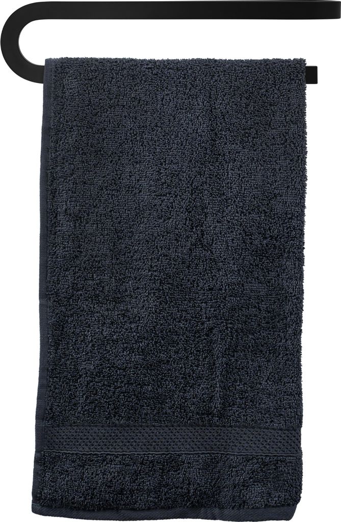 QUVIO Handtuchhalter - Handtuchhalter Bad Handtuchhalter Küche - Geschirrtuchhalter - Für die Wand - Metall - Schwarz - 49 cm