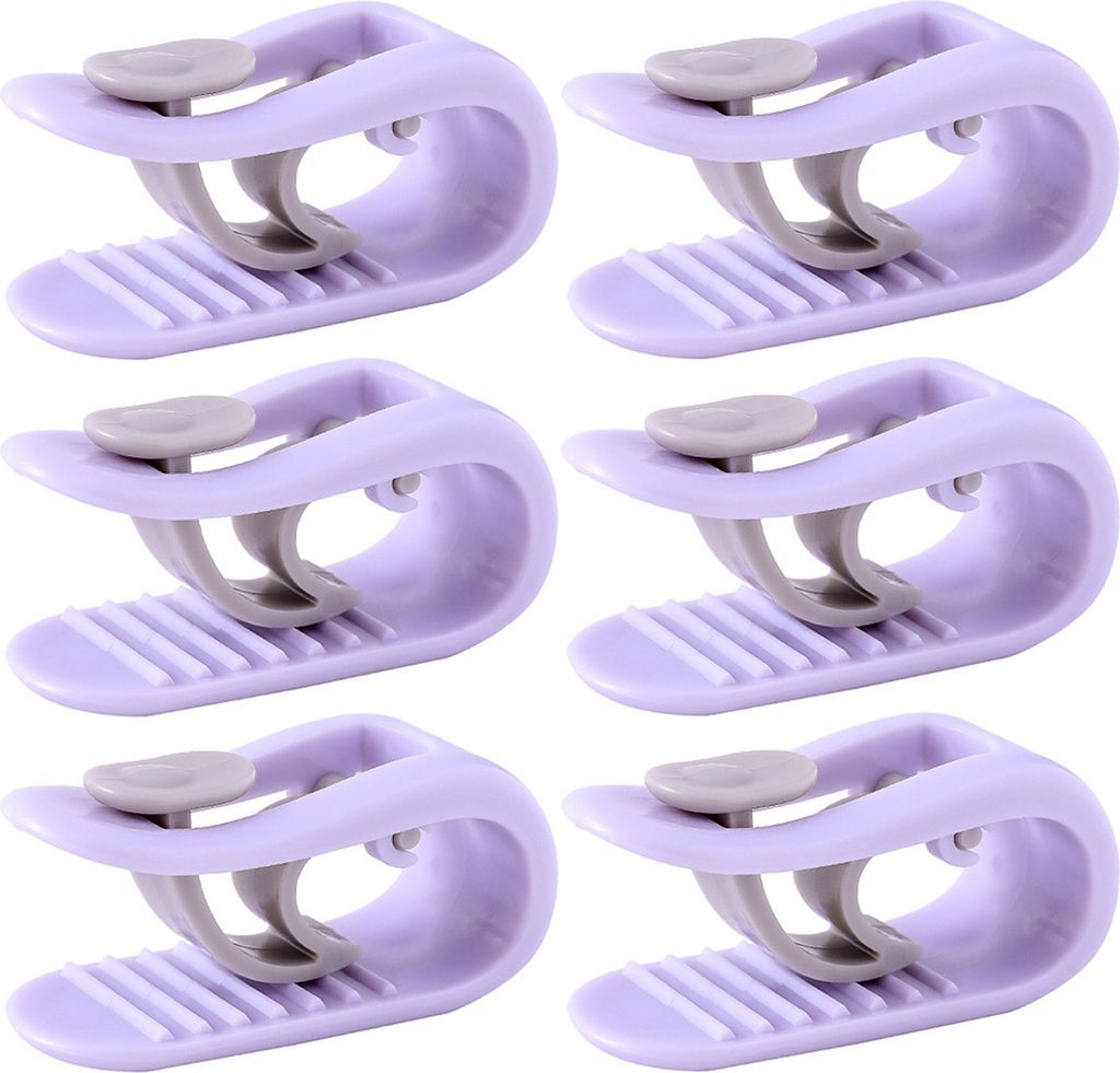 6 PCs Quilt Clips Nicht rutschfeste nadelfreie flexible No Pins Bettdecke Gripper für Decken-Lila