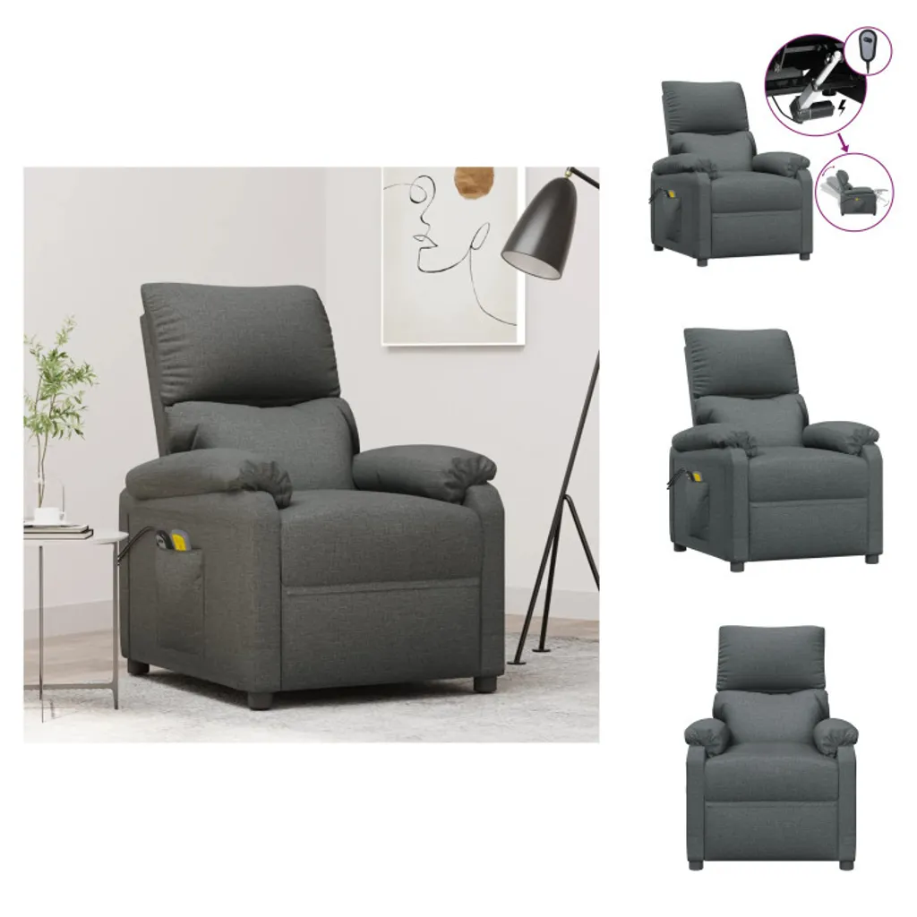 Fauteuil de massage électrique gris pour soulager le dos à la maison
