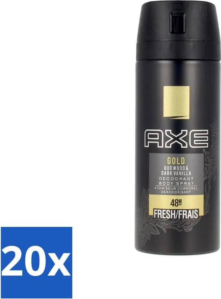 Axe Gold Deodorante Corpo 20x150ml - Oud e Vaniglia Scura Fresh