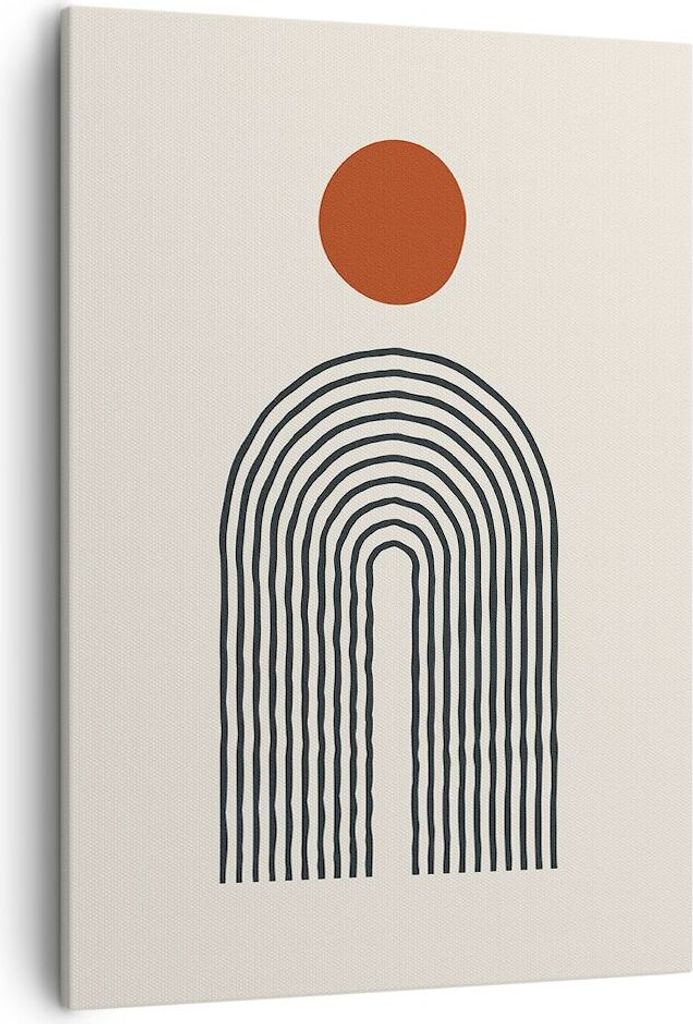 Bild auf Leinwand - Leinwandbild - Einteilig - Abstraktion Grafik Linien - 50x70cm - Wand Bild - Wanddeko - Wandbilder - Leinwanddruck - Wanddekora...