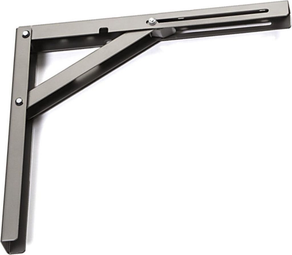 2 Stück Klappkonsole Profi-Nr.1 L300 Länge: 300 mm / Höhe 260 mm Edelstahloptik matt (satin) Tragkraft 120 kg (pro Paar)