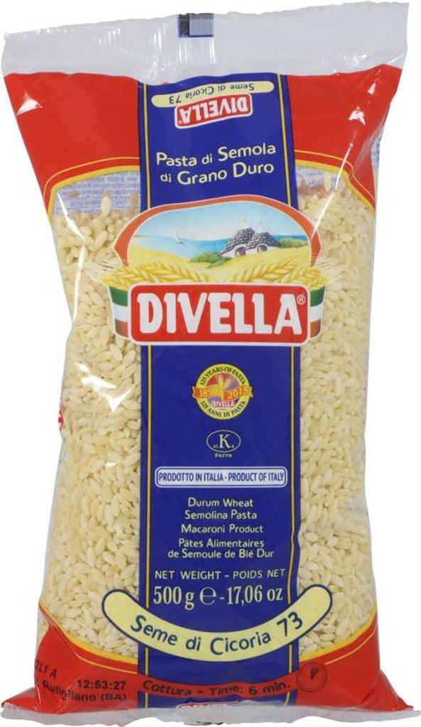 10x Divella Semi di Cicoria N. 73 Hartweizengrieß Pasta Italienische Nudeln 500g Packung + Italian Gourmet Polpa di Pomodoro 400g Dose