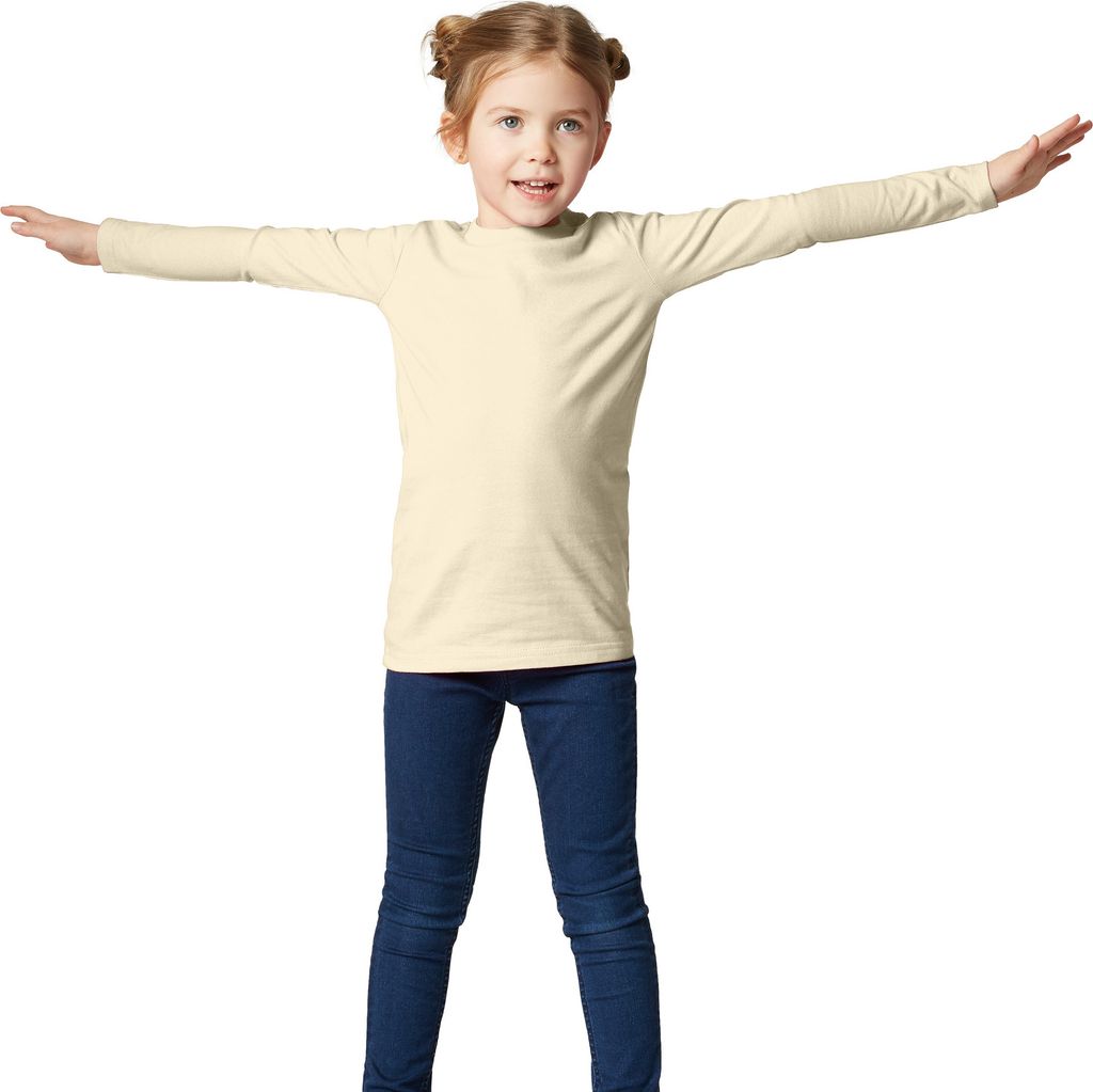 Langarm-Shirt Kinder - beige, 140 (10-12 Jahre)