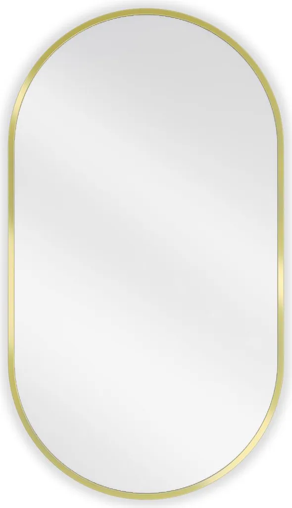 Specchio Bagno Ovale Mexen Loft 80x45cm Oro | Cornice Slim Alluminio