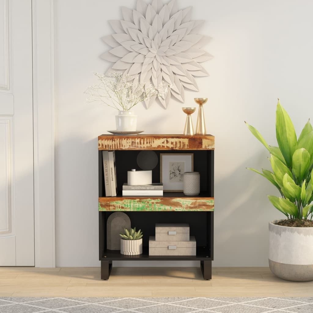 The Living Store Beistelltisch 60x33x75 cm Altholz Massiv