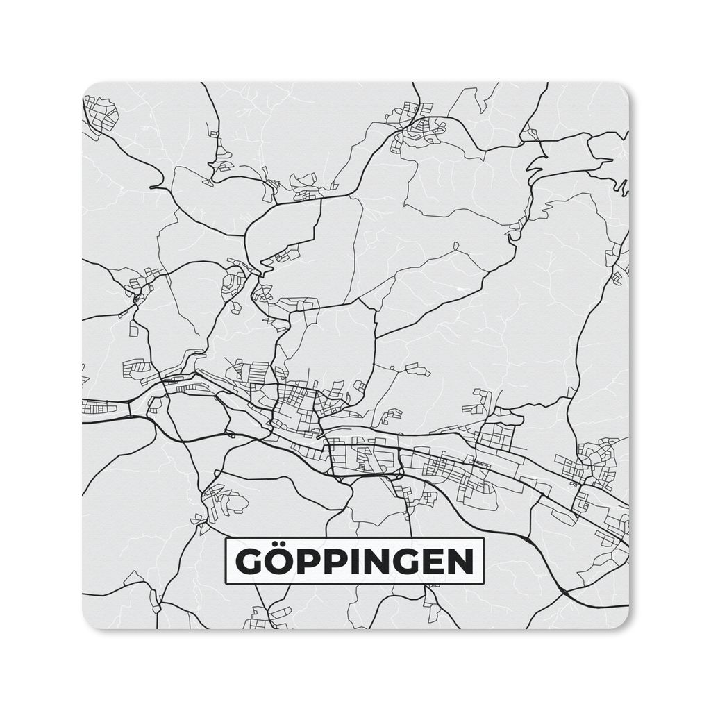 MuchoWow Mauspad Mousepad Karte - Deutschland - Göppingen - Stadtplan 20x20 cm - Mousepads - Maus Mat - Pad - Mausunterlage - Desk Mat - Bureaua...