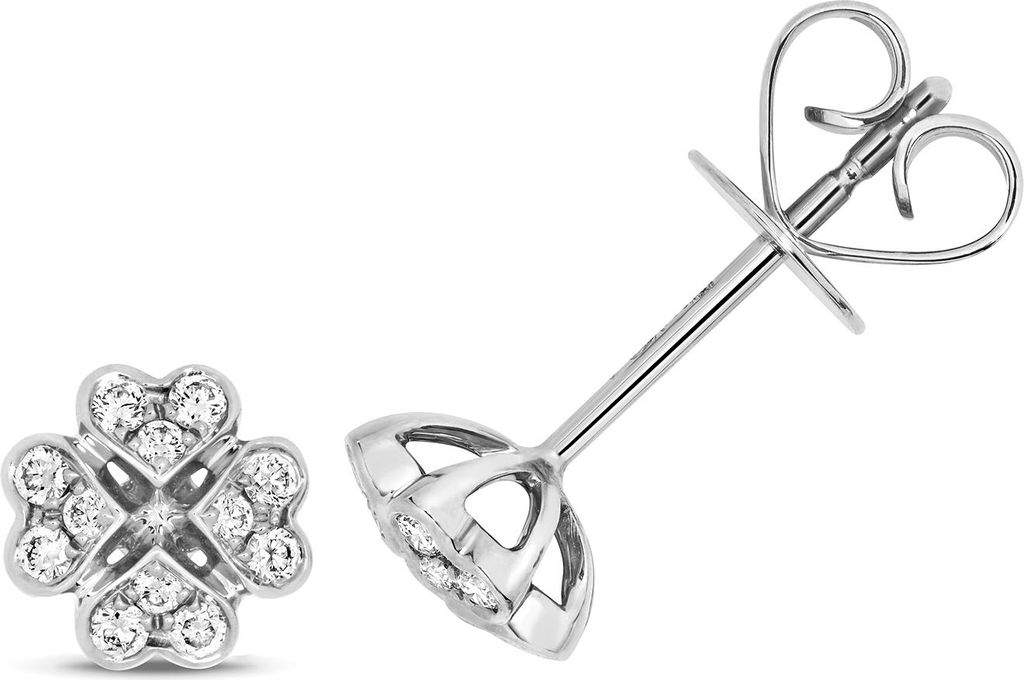 Wunderschöne 18 Karat (750) Weißgold Damen - Diamant Paar Ohrstecker Brillant-Schliff 0.18 Karat G - VS - 7mm*7mm; TRS1570318KW