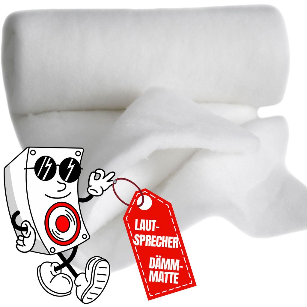 Lautsprecher Dämmwatte 1m x 160 cm, 250 g/m², 25 mm Akustikvlies für Boxenbau, Lautsprecher Dämmung, Dämmwolle für Lautsprecherboxen, Dämmma...