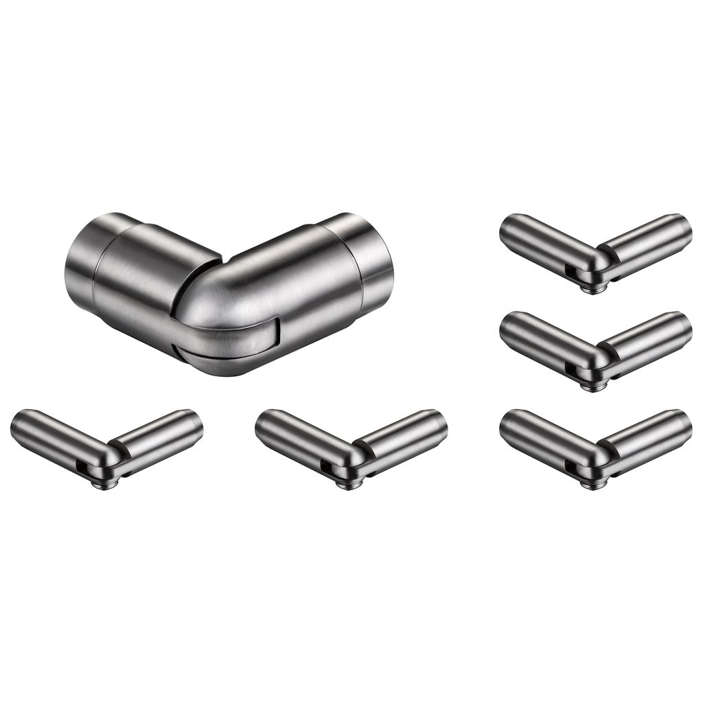 AICA Edelstahl Geländerverbinder-Set Winkel Flexibel und Produktbild 