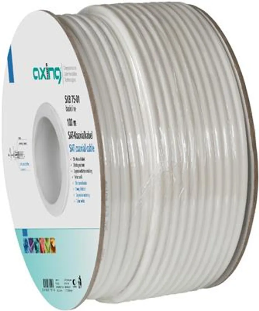 Câble coaxial 75 Ohms Axing SKB mini double blindage bobine 100 m