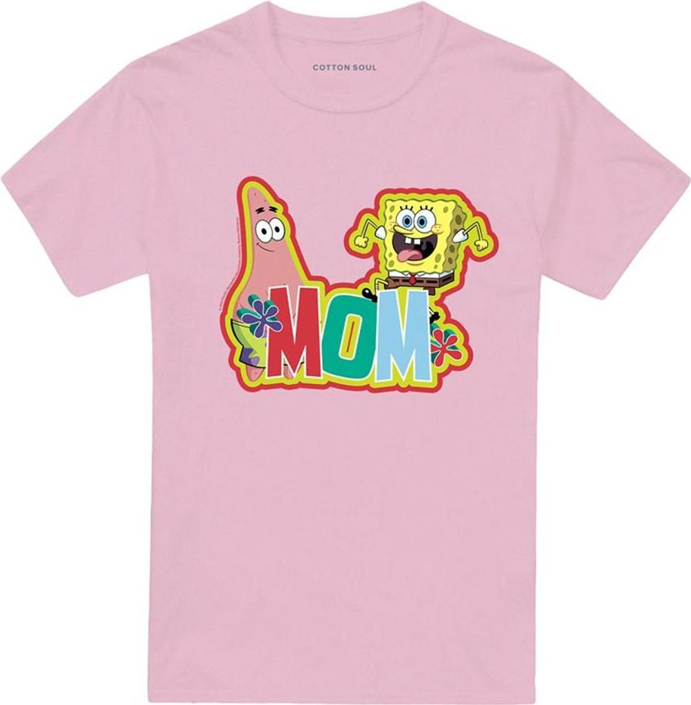SpongeBob SquarePants - "Mom" T-Shirt für Herren/Damen Uni, Muttertag TV22126 (XXL) (Pink)