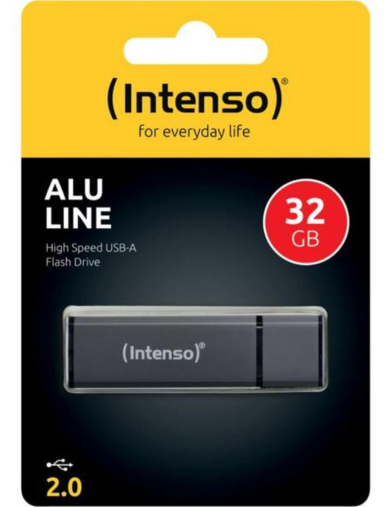Intenso Speicherstick Alu Line, Hi-Speed USB 2.0, anthrazit, Kapazität 32 GB