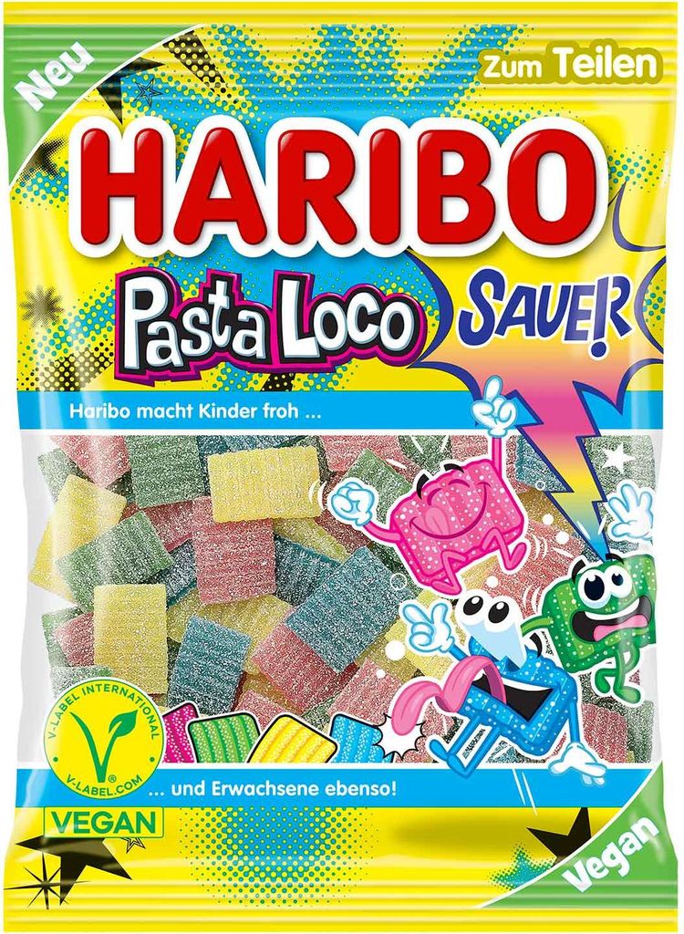 Haribo Pasta Loco sauer vegan 160 g Fruchtgummi Snack