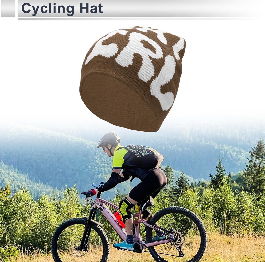 Fahrrad Mütze Warm Komfortabel und Atmungsaktiv Schutzhelm Innenfutter Acryl Braun 20x21cm 1Stk
