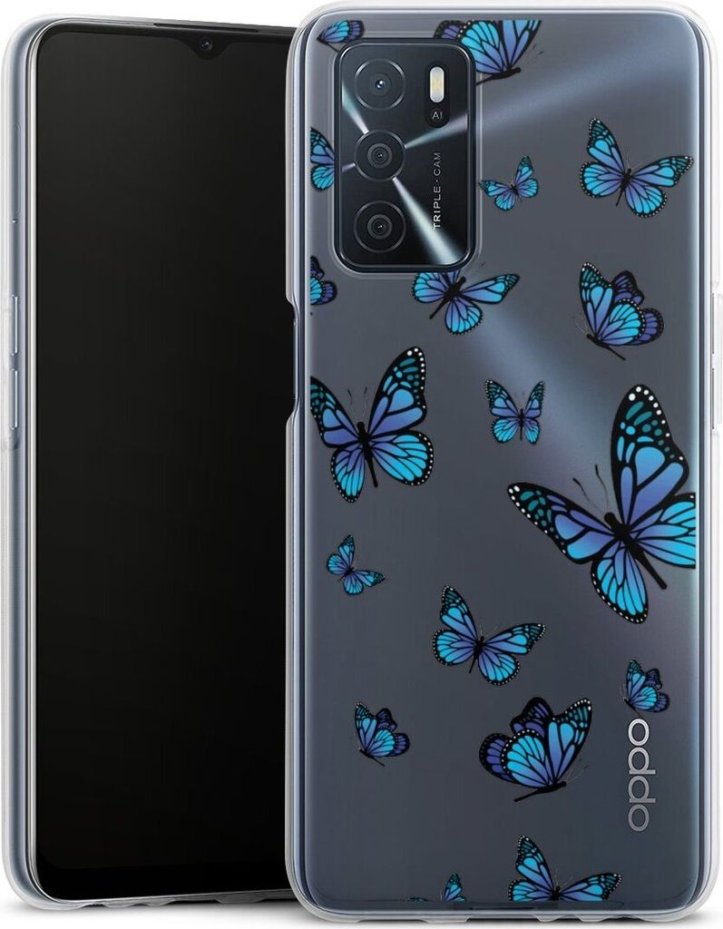 DeinDesign Handyhülle für Oppo A16s Silikon Hülle Case Smartphone Schutzhülle Muster Schmetterling transparent