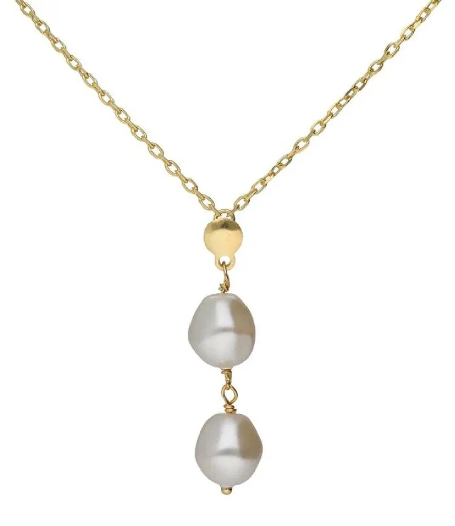 Collier plaqué or résistant avec perles nacrées Sera design exclusif