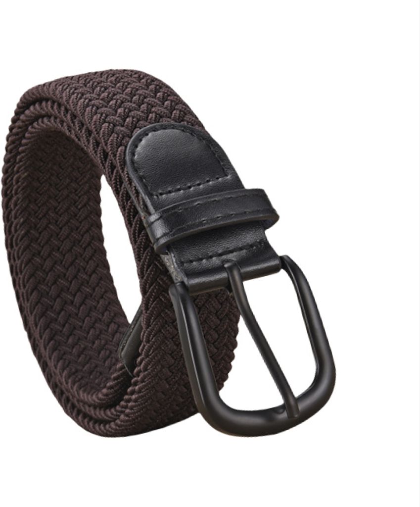 INF Elastischer gewebter Gürtel ohne Löcher Braun M