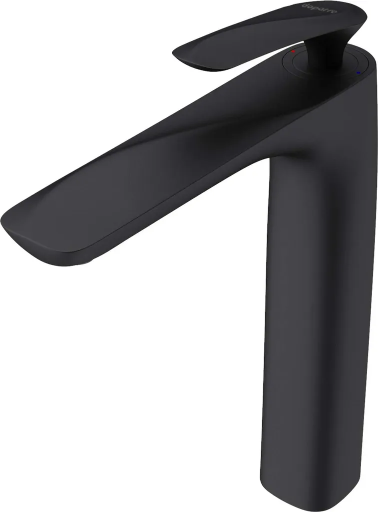 doporro Rubinetto Bagno Miscelatore per Lavabo Caldo e Freddo Regolabile Miscelatore Monocomando 28cm WAM-7201 Nero Opaco