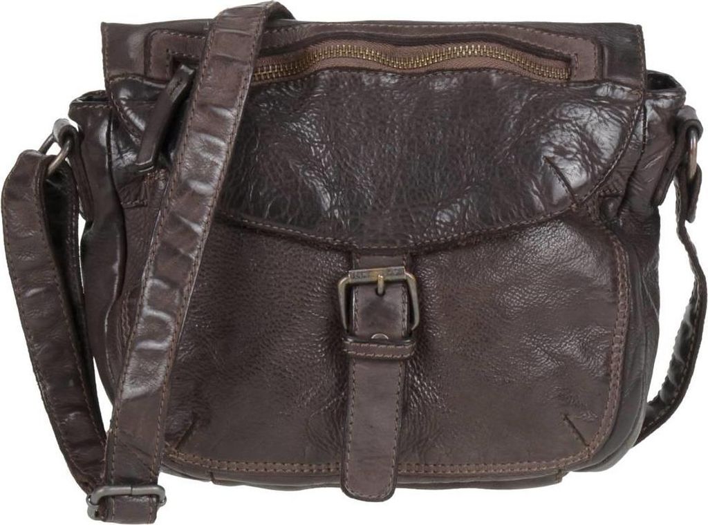 Bear Design Handtasche Damen Tasche 28x21cm Leder Schultertasche braun