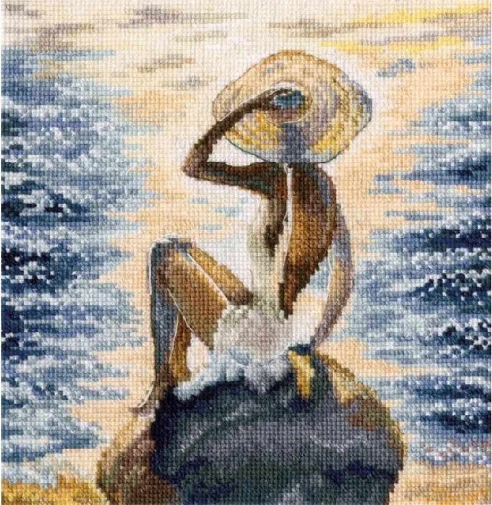 RTO Set punto croce "Con sapore di vento e sole", schema di conteggio, 17,5x24cm