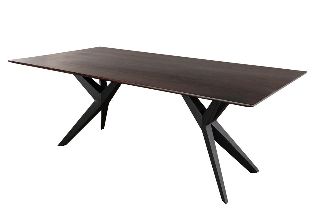 MASSIVMOEBEL24 | Table à manger 160x90 Acacia laqué Brun / Image du produit 