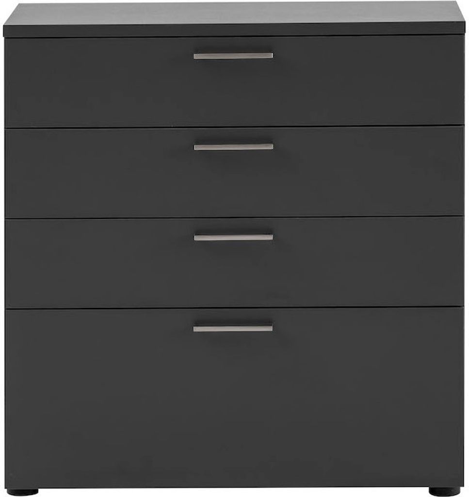 Möbelpartner Schubladenschrank Hippo | HxBxT 84x80x40cm | 4 Schubladen | Anthrazit