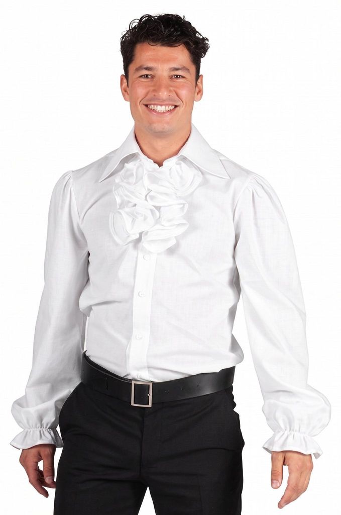 Rüschenhemd mit Jabot weiß Größe: 3XL Produktbild 