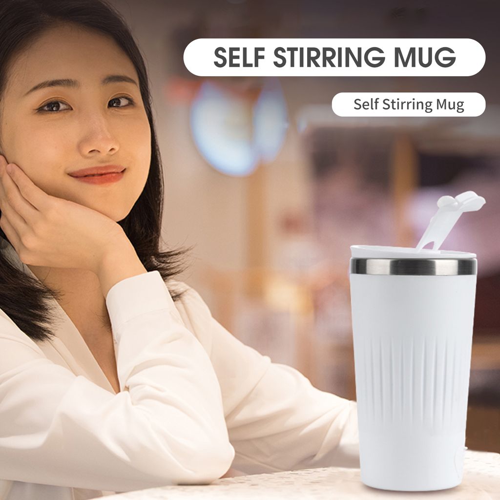 Selbstrührende Tasse 300 Ml – Elektrischer Mixbecher Mit Deckel, Für Kaffee, Shakes & Proteinpulver