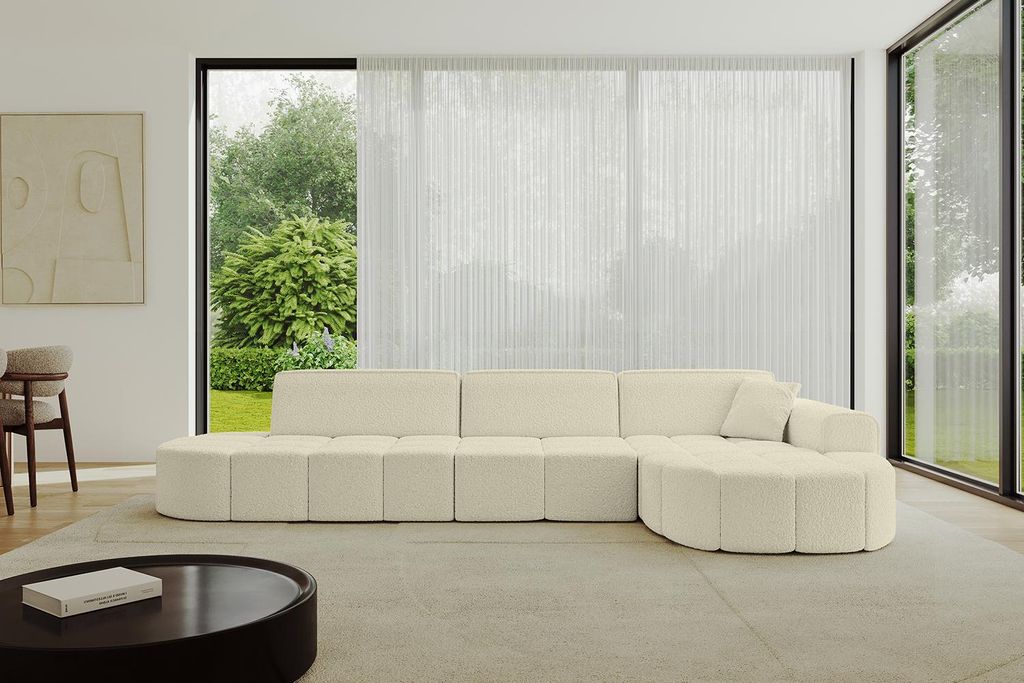 ALTDECOR Ecksofa in L-Form Livo-L2 - 337x173x79,5 Beige - Corner Sofa Bett Eckcouch Couch Wohnlandschaft Cauchsofa