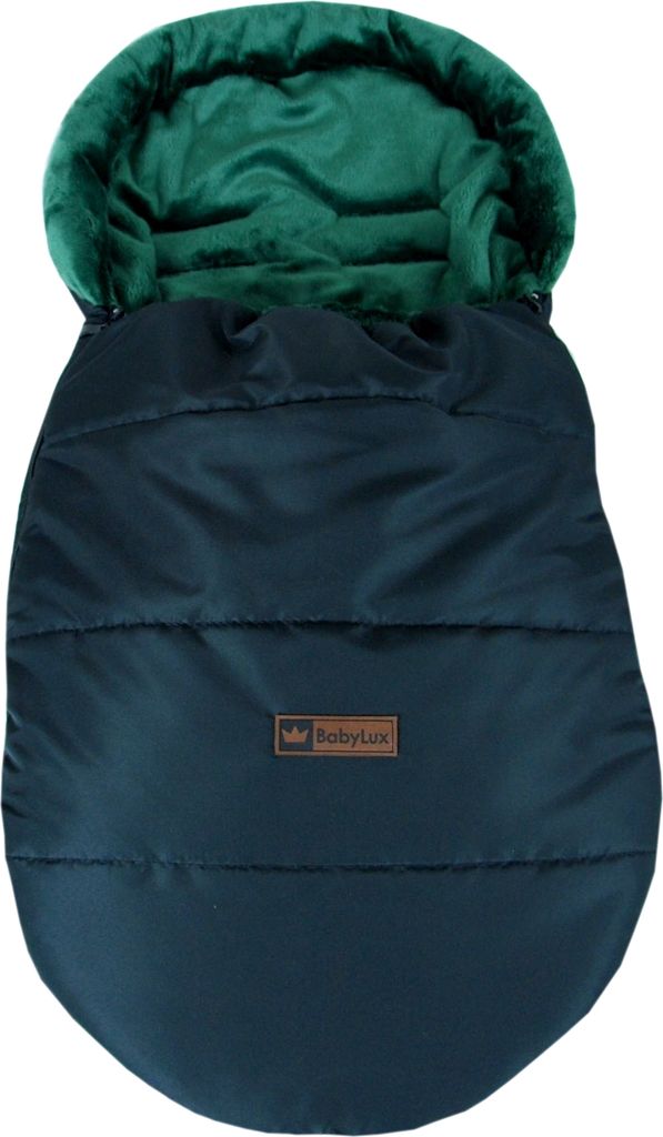 BABYLUX Fußsack Winterfußsack Kinderwagenfußsack Babyfußsack Kinderwagen "Cozy" K26 - Schwarz / Grün