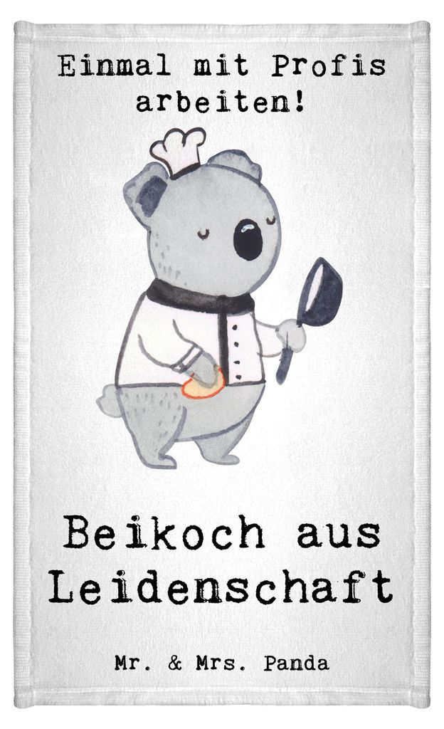Mr. & Mrs. Panda Frotteetuch Beikoch Leidenschaft - Weiß - Geschenk, Gastronomie, Handtuch Klein, gäste wc, Spruch, Restaurant, Gästetuch, Gäst...