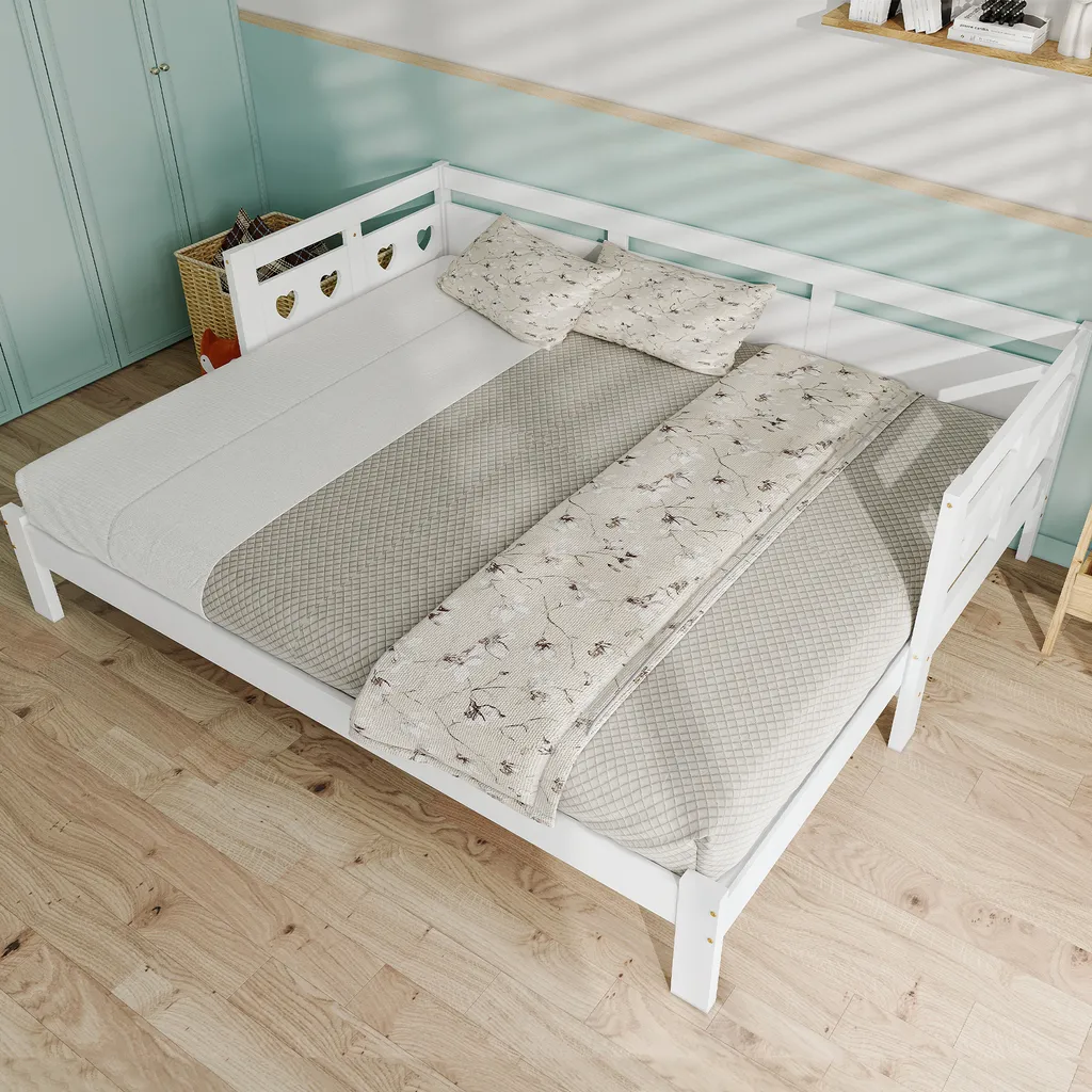 Lit d'appoint extensible blanc 90x190 cm idéal pour chambre d'amis - 5