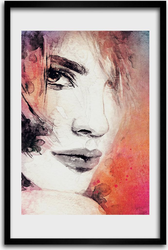 Bild - Bilderrahmen - 40 cm x 60 cm - MDF - Rahmen - Wandkunst - Abstraktion einer Frau