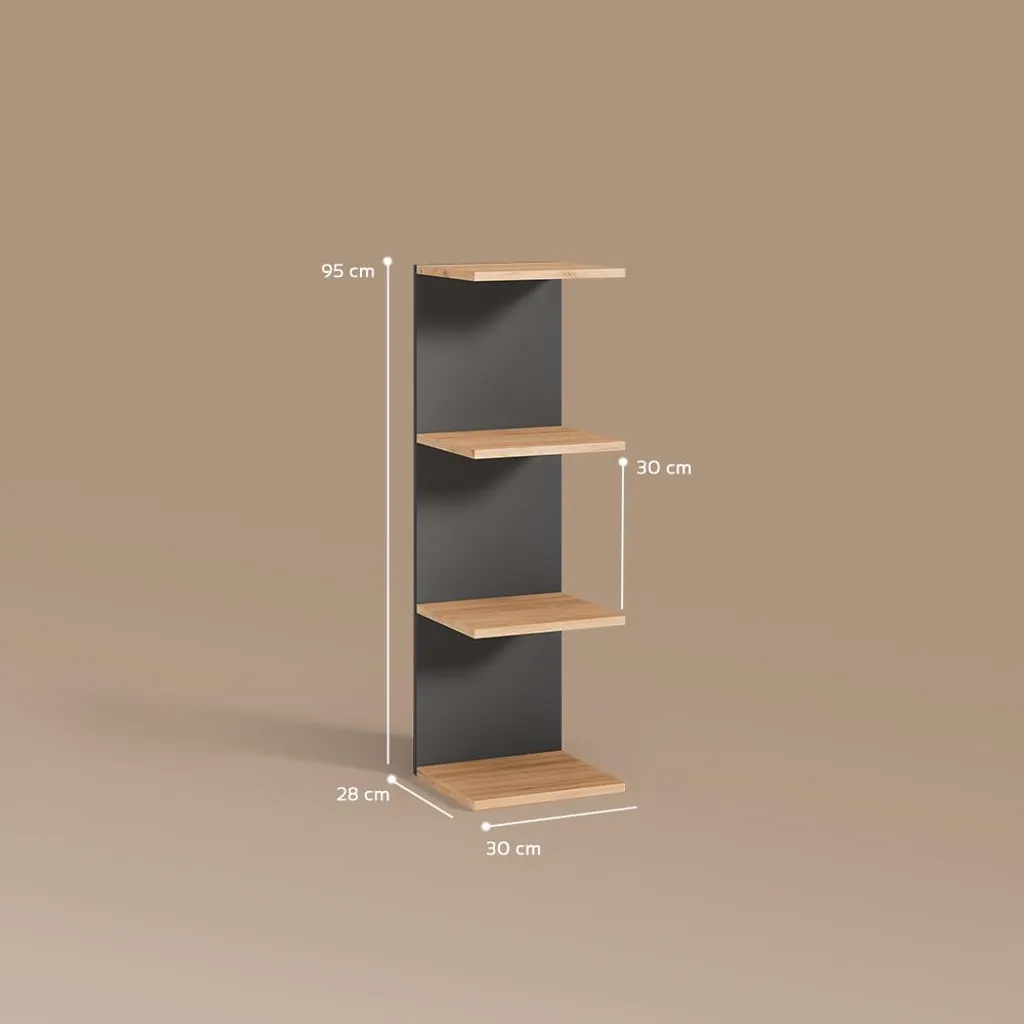 Étagère murale large 95cm anthracite Livinity Vesuvio robuste et chic - 3