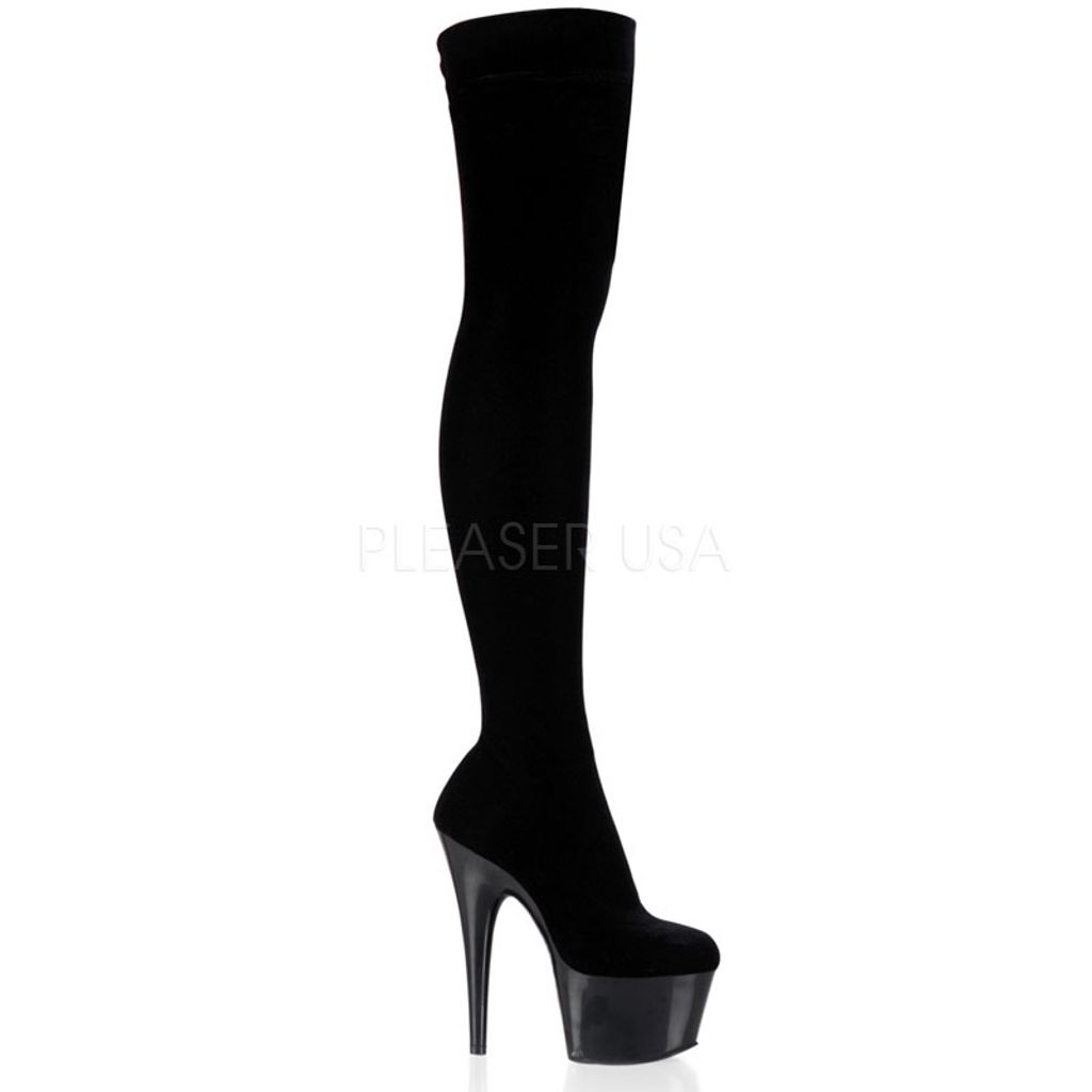 PLEASER ADORE-3002 Overknee-Stilettostiefel mit Plateau