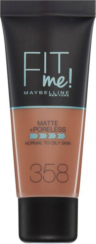Maybelline Fit Me Foundation Matte & Poreless Full Coverage Blendable for Normal to Oily Skin 30ml 358 Latte