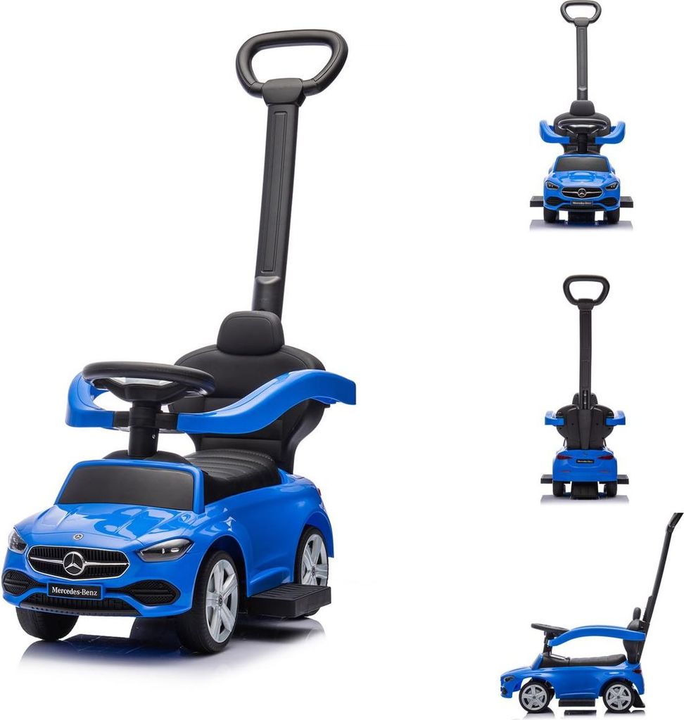 Chipolino Rutschauto Mercedes Benz C-Klasse Stauraum Fußstütze Schiebegriff Hupe blau