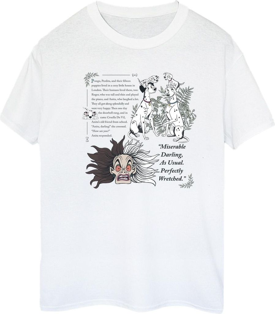 Disney - "101 Dalmatians Miserable Darling" T-Shirt für Damen BI26050 (3XL) (Weiß)