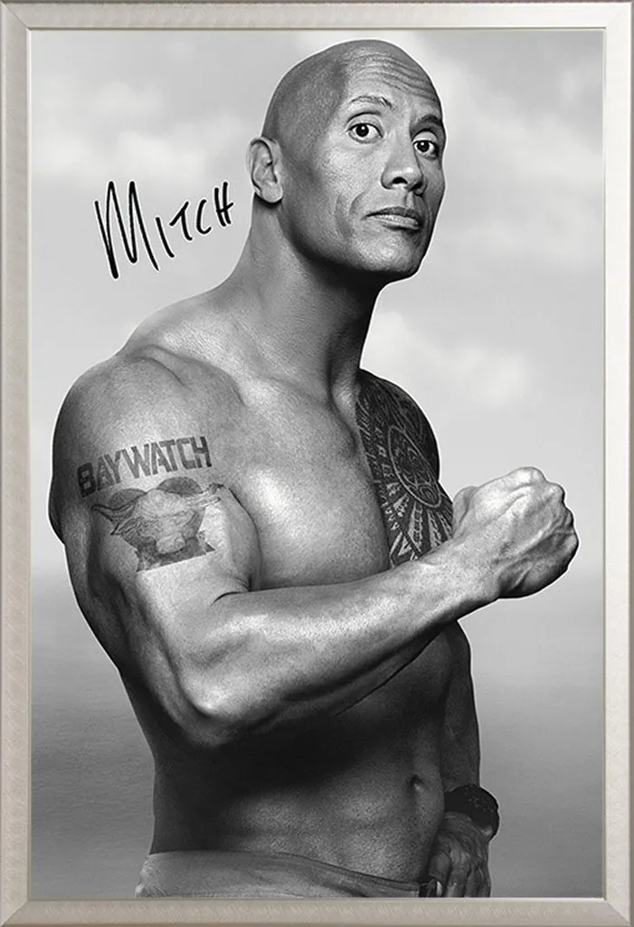 Poster Baywatch Mitch avec cadre en aluminium argenté Shinsuke® 61x91,5 cm