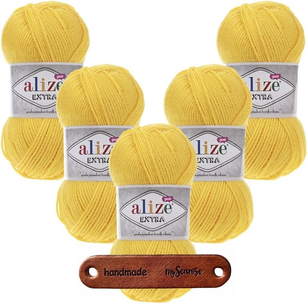 5 x ALIZE Extra 216 Yellow mit Label
