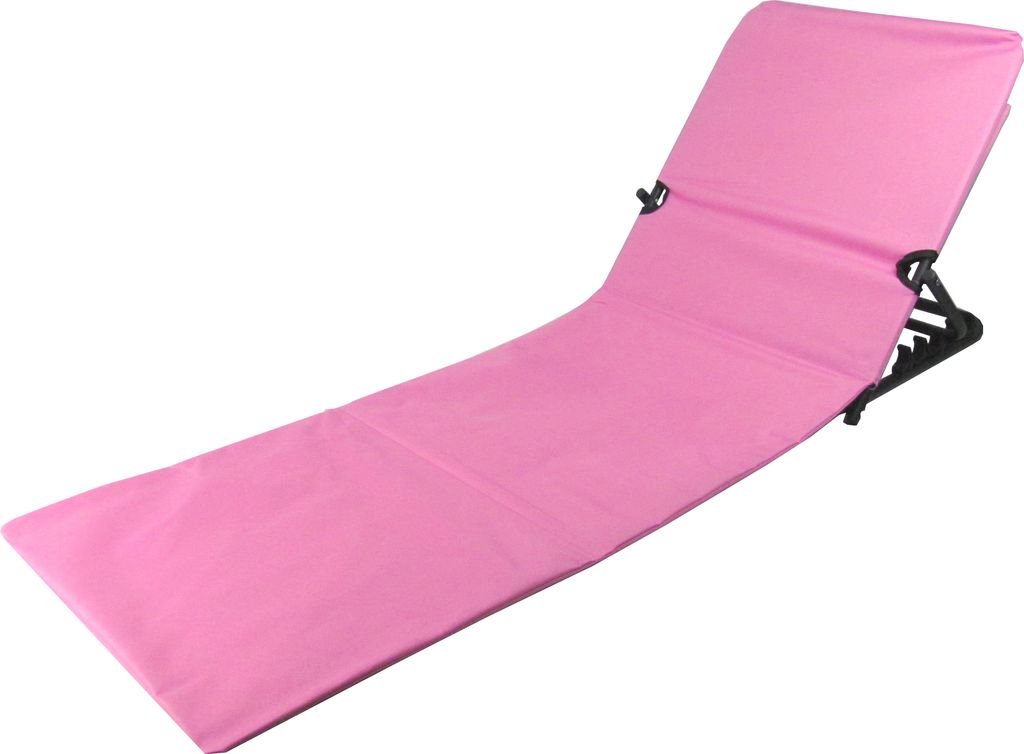 Moderne Strand-Liege 145x47x52 cm klappbar Strandmatte Sonnenliege Rückenlehne Verstellbar inkl. Tragetasche - Pink