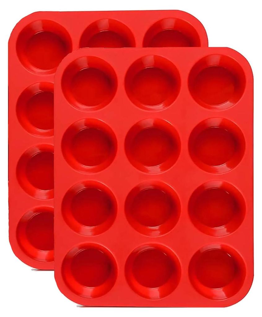 12er-Muffinblech aus Silikon, 2er-Pack – Silikon-Cupcake-Blech, antihaftbeschichtete Silikonformen, ideal für die Herstellung von Muffin-Kuchen,...