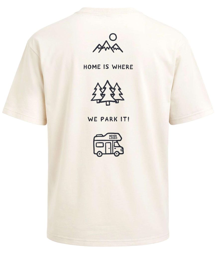 Herren T-Shirt - Minimalistic Camping - Oversized Relaxed Fit Printshirt Sommer Fashion Streetstyle Neverless