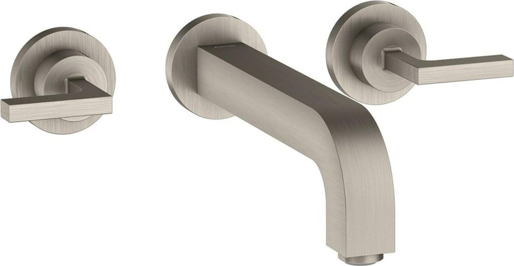 3-Loch Waschtischarmatur AXOR CITTERIO DN 15 UP m Al 222mm Hebelgr u Ros. Stain stainless steel optic