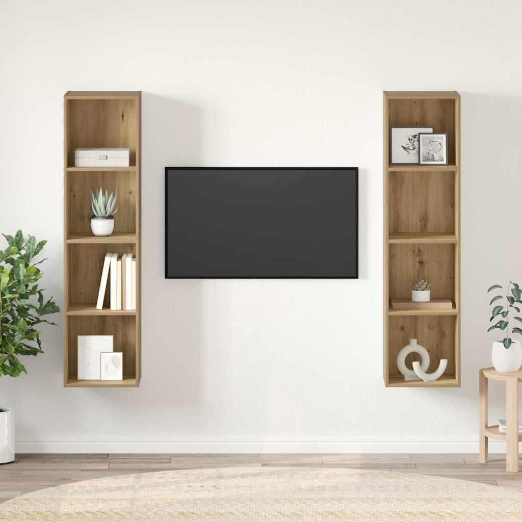 Möbel TV-Schrank-Set 2 pcs Braun 37 x 37 x 142,5 cm Holzwerkstoff - TV-Schränke 3393539