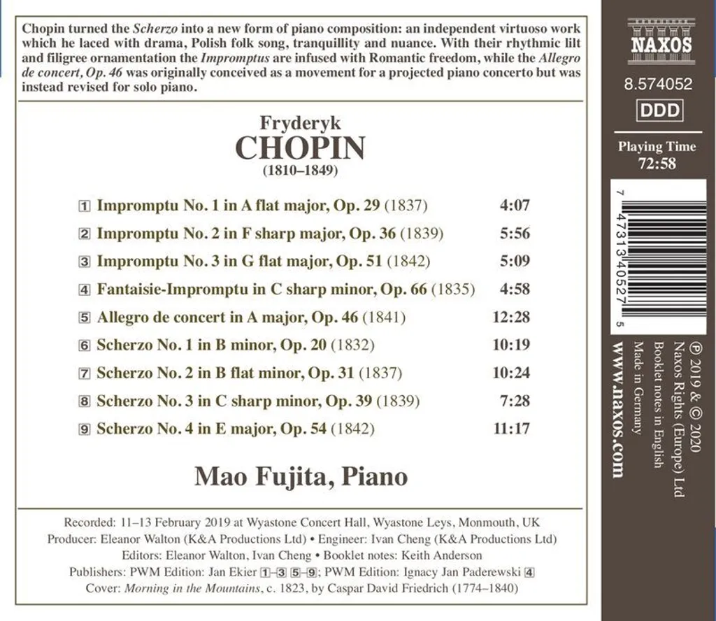 Recueil de partitions Impromptus et Scherzos pour piano classique solo - 2