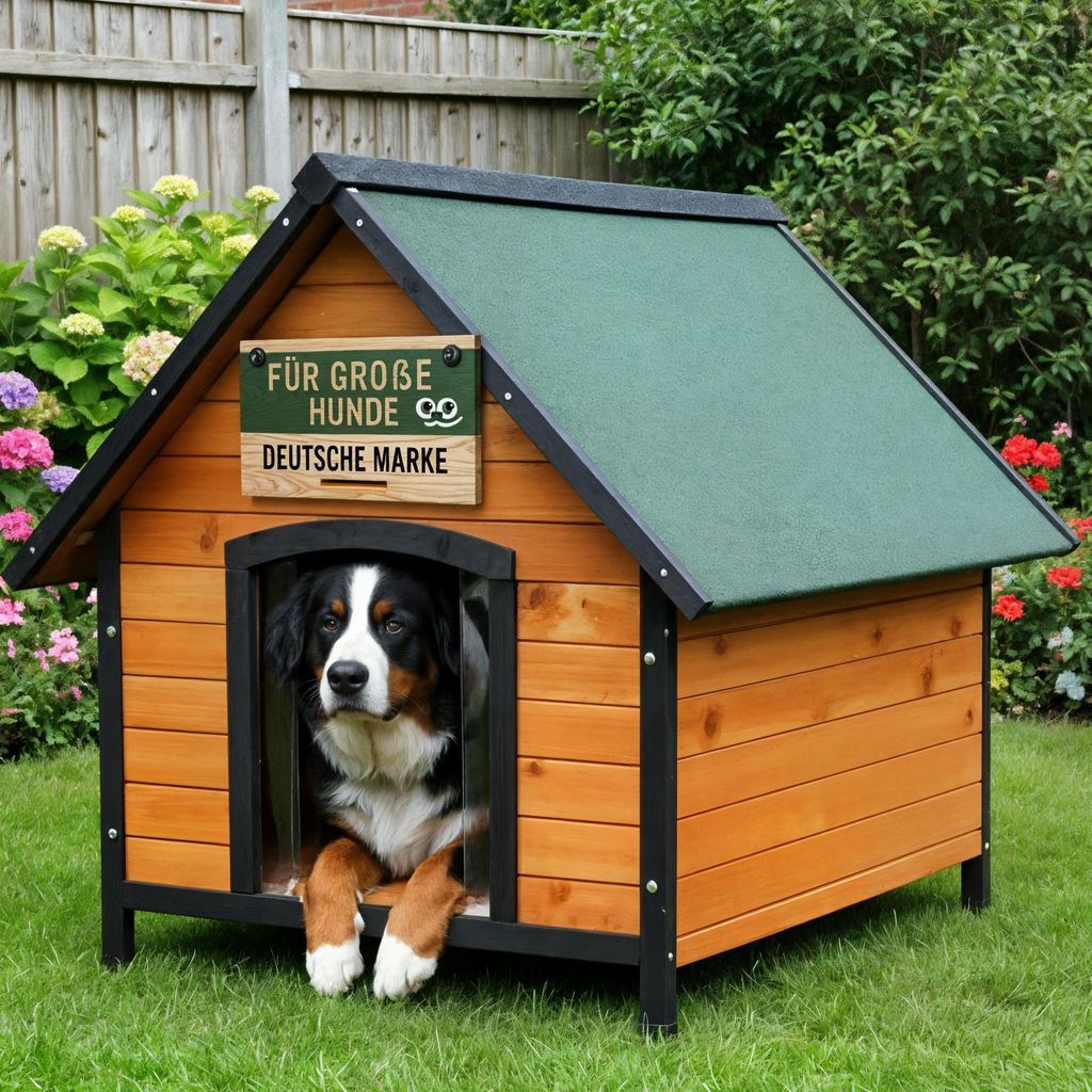 zooprinz Hundehütte Luna Klappdach Lamellen Kiefernholz Wetterfest 111x101x97cm (BxHxT)