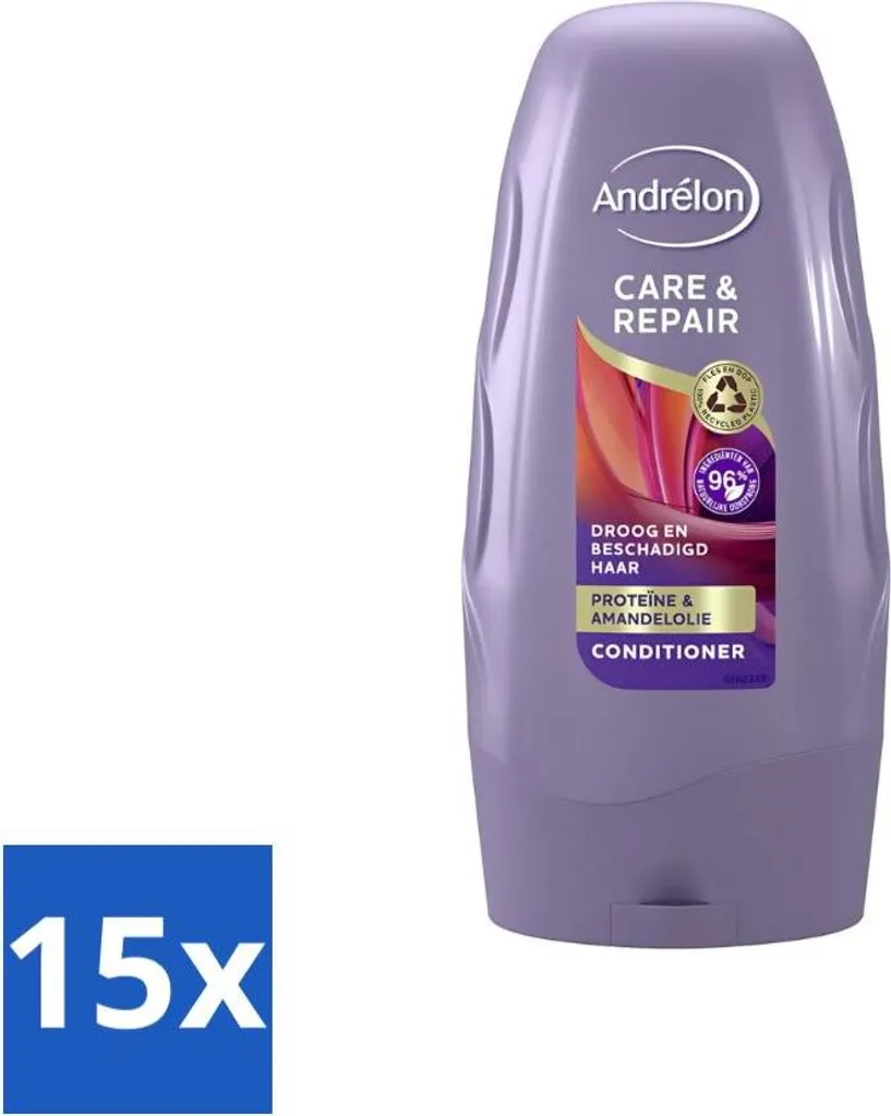 Andrélon Cura e Riparazione Balsamo 250ml - Pack 15 Pezzi per Capelli