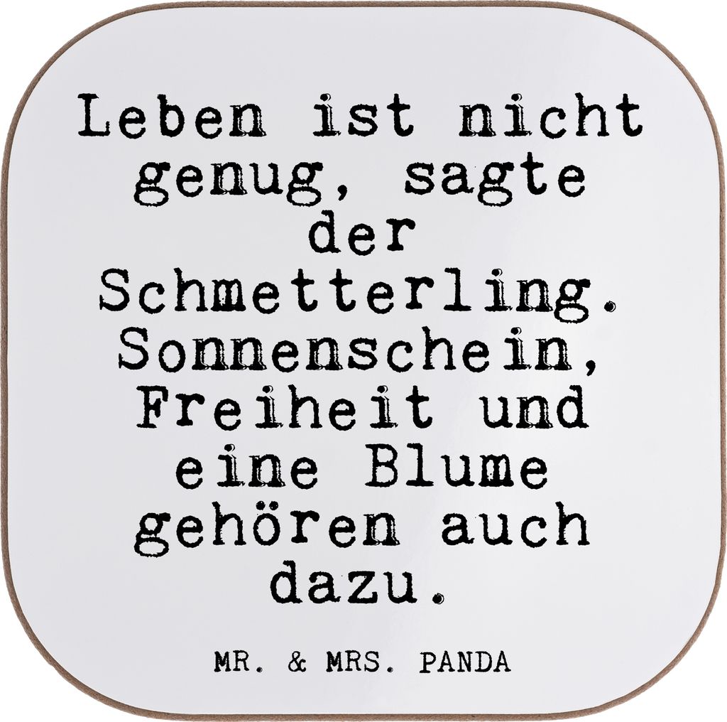 Mr. & Mrs. Panda Tischuntersetzer Leben ist nicht genug,... - Weiß - Geschenk, Spruch, Glizer Sprüche Weisheiten Zitate Lustig Weisheit Worte, Ta...
